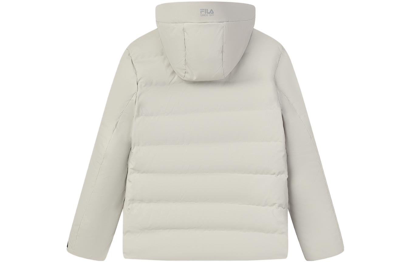 Lookbook FILA  Solid Color Hooded Down Jacket - Casual Winter Coat in Peaceful Gray F11M341904F-GY