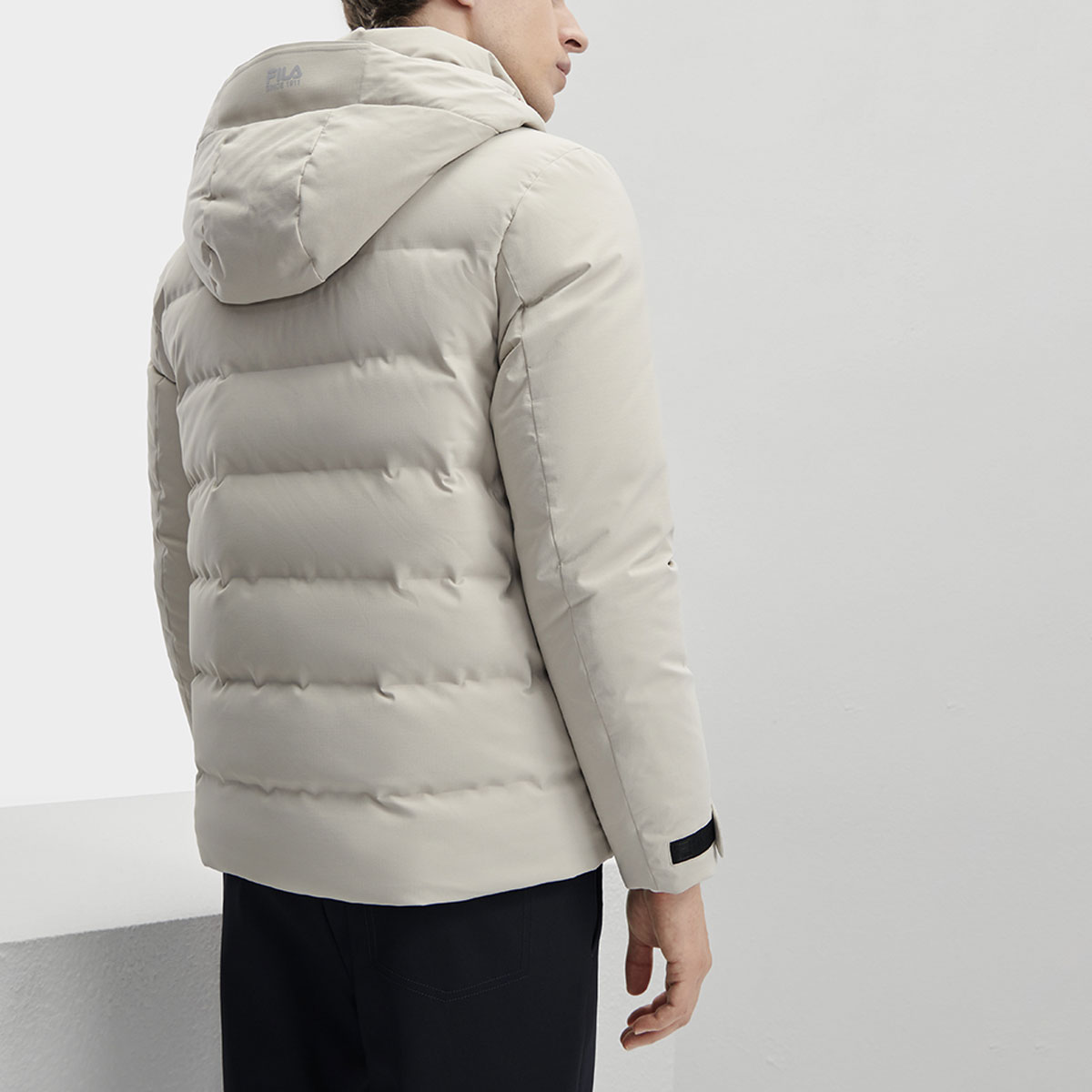 Purchase FILA  Solid Color Hooded Down Jacket - Casual Winter Coat in Peaceful Gray F11M341904F-GY