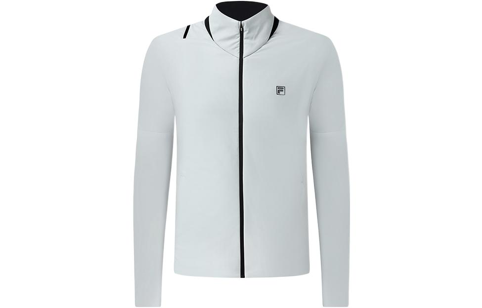 FILA  Solid Color Logo Print Zip Jacket in Misty Gray Blue. A11M315905F-LB 圖 2