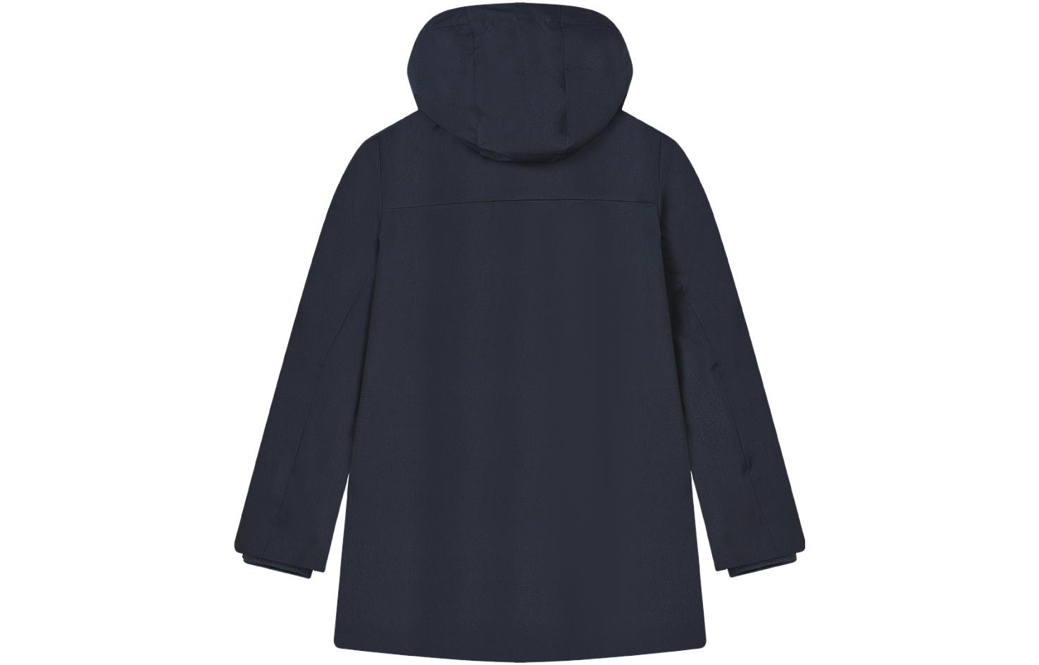 FILA  Solid Color Long Hooded Casual Down Jacket - Legend Blue F11M341910FNV 圖 3