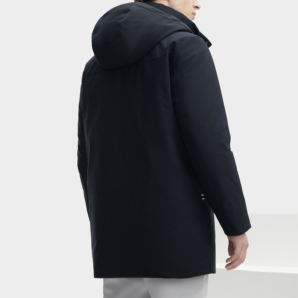 FILA  Solid Color Long Hooded Casual Down Jacket - Legend Blue F11M341910FNV 圖 5