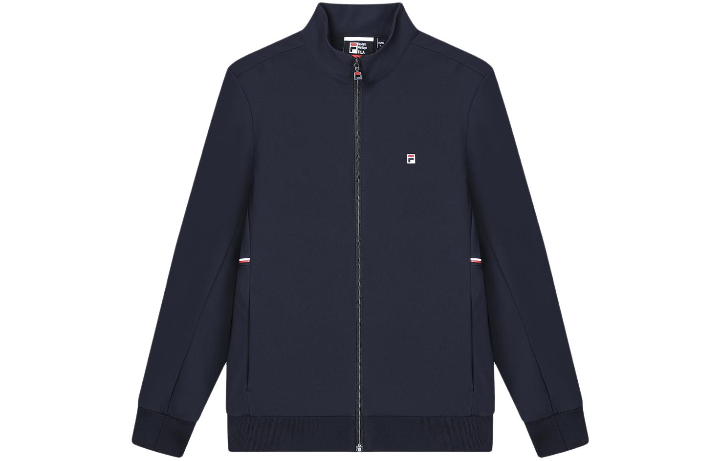 FILA  Solid Color Stand Collar Woven Jacket in Legend Blue. F11M411705F-NV