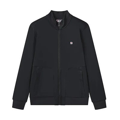 FILA Solid Logo Stand Collar Long Sleeve Casual Jacket F11M328501F-BK