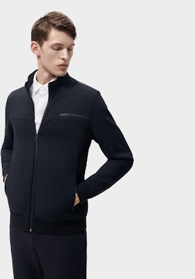 FILA Solid Zip-Up Jacket in Black. F11M312501F-BK Details for FILA Solid Zip-Up Jacket in Black. F11M312501F-BK