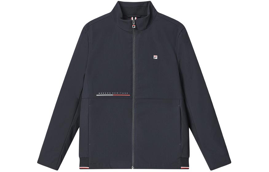 FILA  Solid Zip-Up Stand Collar Casual Sports Jacket - Legend Blue F11M411901F-NV