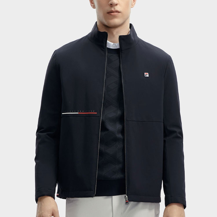 Lookbook FILA Jaket Olahraga Kasual Resleting Berdiri - Legend Blue F11M411901F-NV