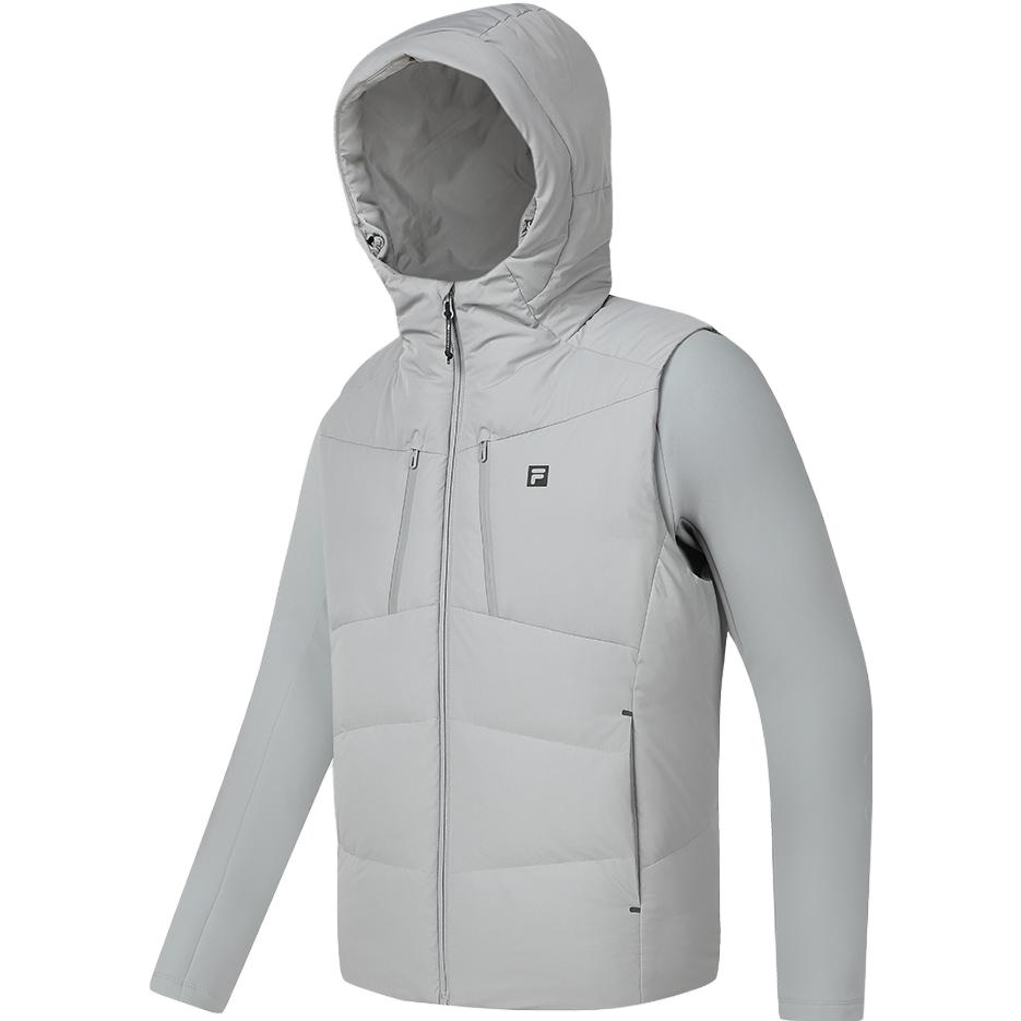 FILA  Two-Piece Fitness Hoodie and Winter Down Jacket - Misty Gray. A11M341905F-GY