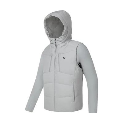 FILA Two-Piece Fitness Hoodie and Winter Down Jacket - Misty Gray. A11M341905F-GY