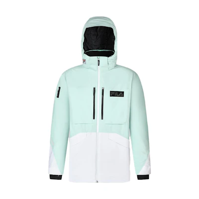 FILA Waterproof Windproof Ski Jacket with Contrast Color - Eggshell Green A11M346911F-TQ