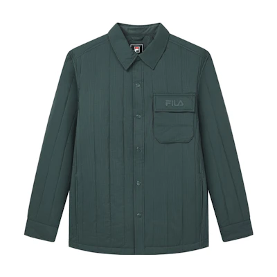 FILA Winter Insulated Shirt Jacket Deep Bamboo Green Single Button. F11M348902F-DG