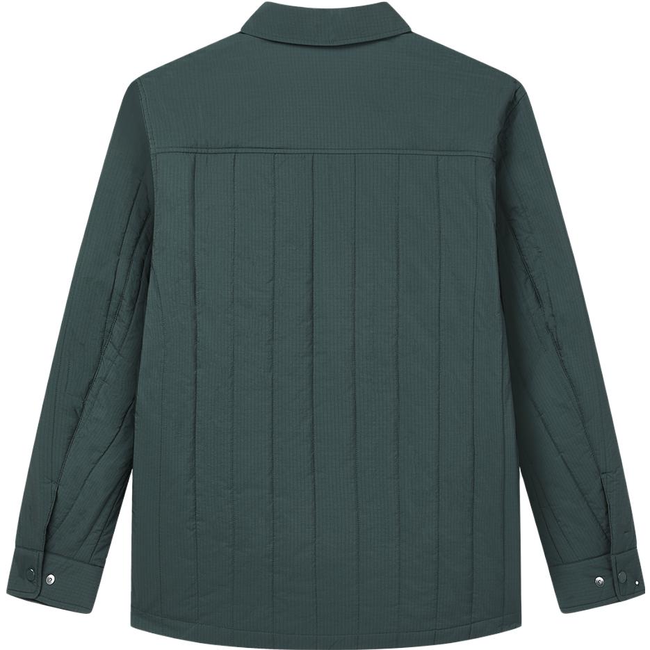 Lookbook FILA 冬用断熱シャツジャケット 深緑 バンブーグリーン シングルボタン F11M348902F-DG