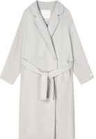 FILA Wool Coat Fashion Simple Lapel Single Button Overcoat Warm Gray F11M345701F-GY FILA Wool Coat Fashion Simple Lapel Single Button Overcoat Warm Gray F11M345701F-GY