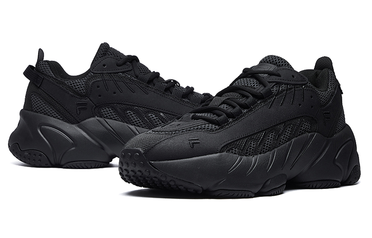 Shop FILA斐樂 ADE 網狀 厚底運動 低筒 跑步鞋 男款 黑色