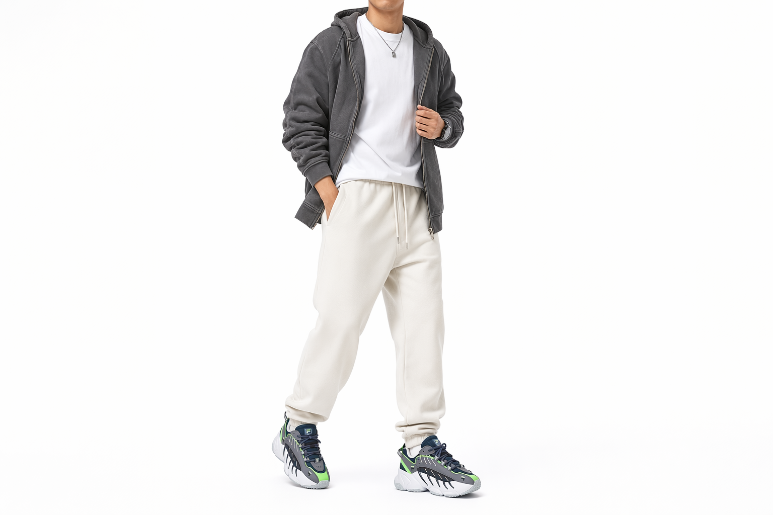 Order FILA Ade Abu/Putih/Hijau F12M021103FBQ