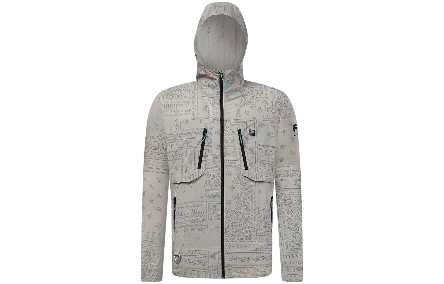 FILA All-Over Print Hooded Woven Jacket Full Print A11M337709F-ZA