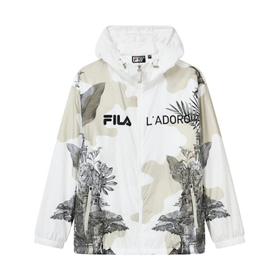 FILA All-Over Print Loose Fit Hooded Jacket Autumn Collection F11M238707F-ZA