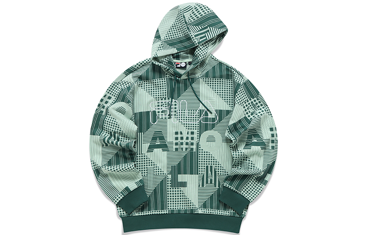 FILA All-Over Print Loose Fit Hoodie Garden Green - T11M213212F-GN