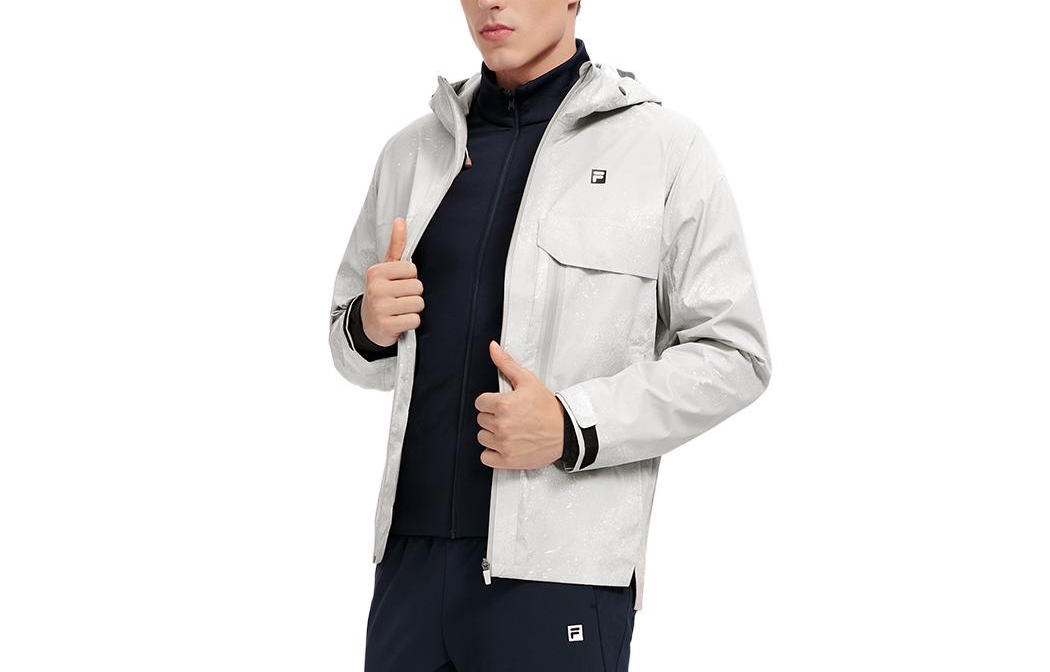 FILA All-Over Print Solid Color Zip Jacket & Hoodie Tracksuit Set A11M311701F-ZA