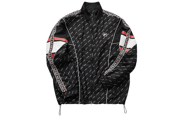 FILA All-Over Print Striped Sports Jacket Unisex - Black T11M931703F-BK