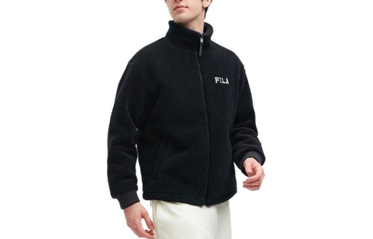 FILA Alphabet Numeric Zip Fleece Jacket Unisex Black F11U349501FBK