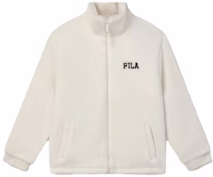 FILA Alphabet Numeric Zip Fleece Jacket Unisex Off-White F11U349501FIV FILA Alphabet Numeric Zip Fleece Jacket Unisex Off-White F11U349501FIV