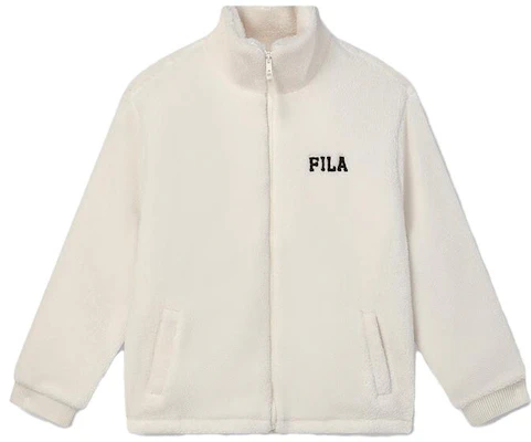 FILA 字母数字拉链羊羔绒外套 男女同款 米白色 F11U349501FIV Buy FILA 字母数字拉链羊羔绒外套 男女同款 米白色 F11U349501FIV