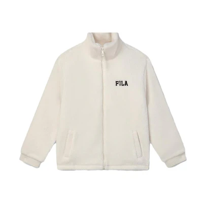 FILA Alphabet Numeric Zip Fleece Jacket Unisex Off-White F11U349501FIV