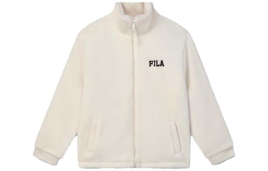Order FILA 字母数字拉链羊羔绒外套 男女同款 米白色 F11U349501FIV