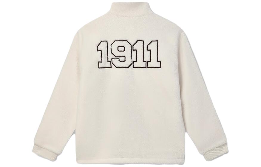 Lookbook FILA 字母数字拉链羊羔绒外套 男女同款 米白色 F11U349501FIV