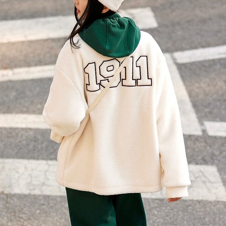 Purchase FILA 字母数字拉链羊羔绒外套 男女同款 米白色 F11U349501FIV