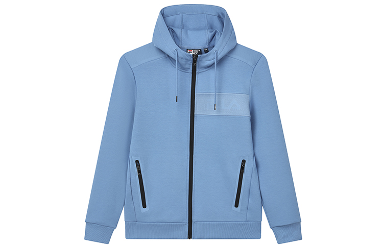 FILA Athletic Knit Hoodie Jacket in Light Navy Blue F61M148504FBU