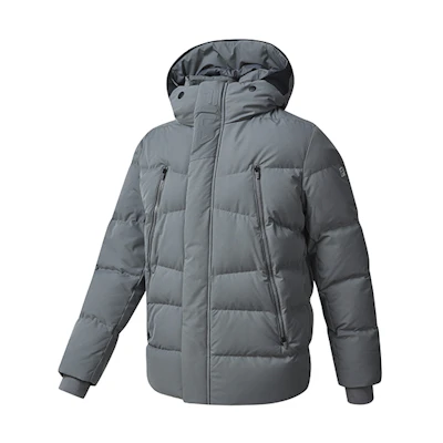 FILA Athletics Basic Grey Hooded Long Sleeve Down Jacket A11M242904FGY