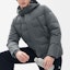 Shop FILA Athletics Basic Grey Hooded Long Sleeve Down Jacket A11M242904FGY