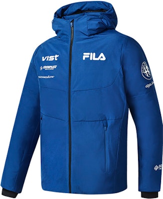 FILA Athletics Cerulean Blue Logo Puffer Jacket - Windproof & Warm. A11M246909F-BU Buy FILA Athletics Cerulean Blue Logo Puffer Jacket - Windproof & Warm. A11M246909F-BU