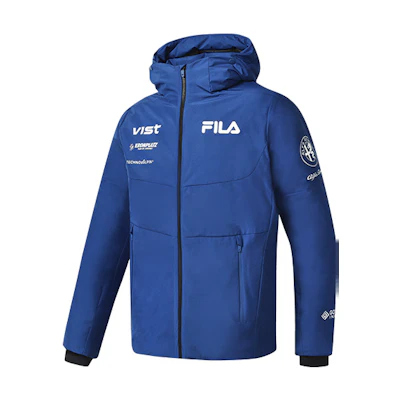 FILA Athletics Cerulean Blue Logo Puffer Jacket - Windproof & Warm. A11M246909F-BU