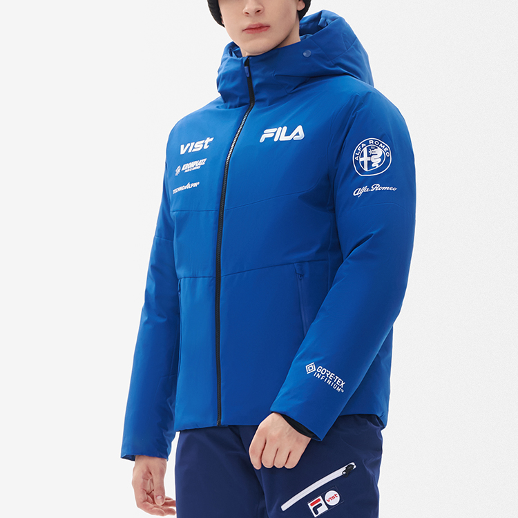 Sizing FILA Athletics  Cerulean Blue Logo Puffer Jacket - Windproof & Warm. A11M246909F-BU