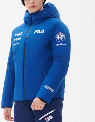 FILA Athletics Cerulean Blue Logo Puffer Jacket - Windproof & Warm. A11M246909F-BU Sizing FILA Athletics Cerulean Blue Logo Puffer Jacket - Windproof & Warm. A11M246909F-BU