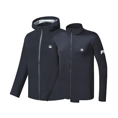 FILA Athletics Detachable Fitness Logo Hoodie Jacket - Royal Blue. A11M241704FNV