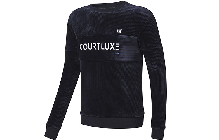 FILA Athletics Basic Crewneck Tennis Knit Pullover Sweatshirt Navy Blue A11M243204F-NV