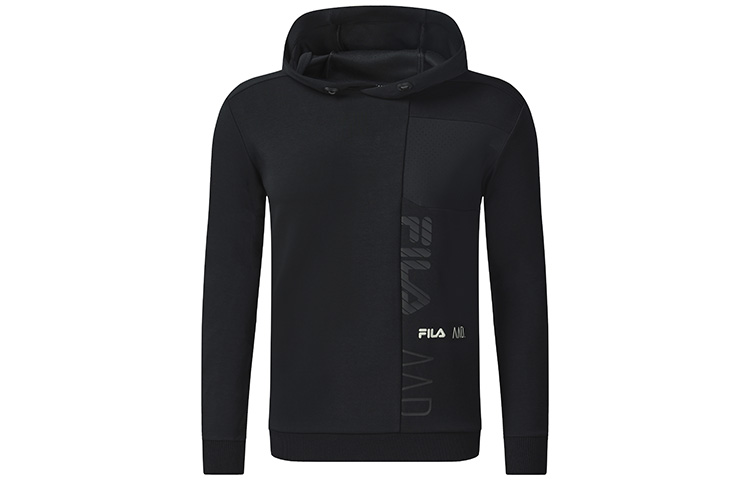 FILA Athletics Basic Logo Black Knit Hoodie Casual Sportswear A11M231211F-BK 圖 2