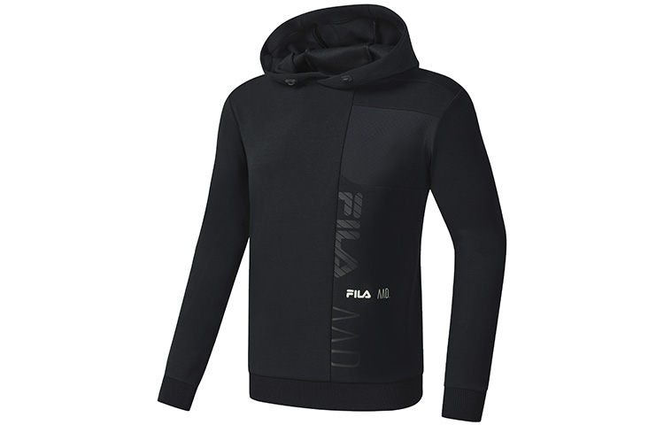 FILA Athletics Basic Logo Black Knit Hoodie Casual Sportswear A11M231211F-BK 圖 4