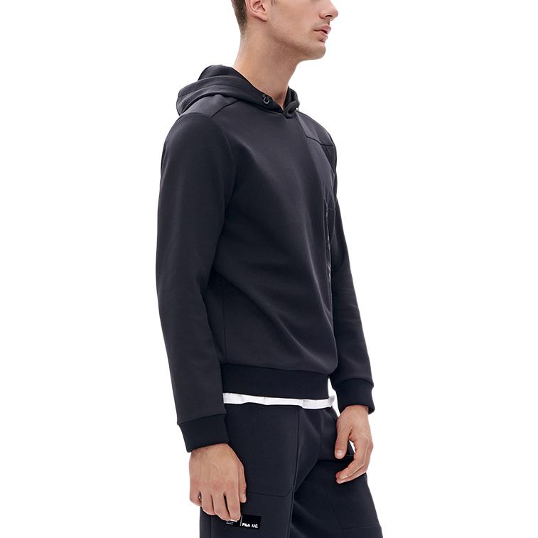 FILA Athletics Basic Logo Black Knit Hoodie Casual Sportswear A11M231211F-BK 圖 7