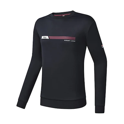 FILA Athletics Basic Logo Tennis Knit Pullover Sweatshirt Blue A11M243207F-NV