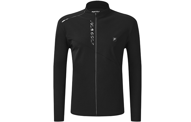 FILA Athletics Black Golf Outdoor Knit Long-Sleeve Jacket with Logo A11M235504F-BK