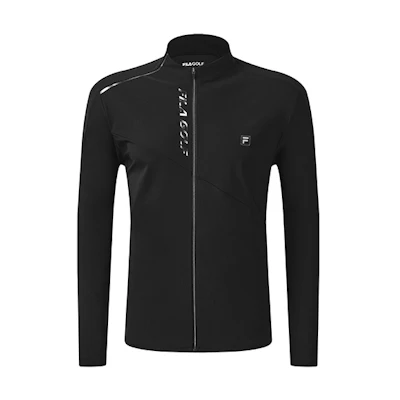 FILA Athletics Black Golf Outdoor Knit Long-Sleeve Jacket with Logo A11M235504F-BK
