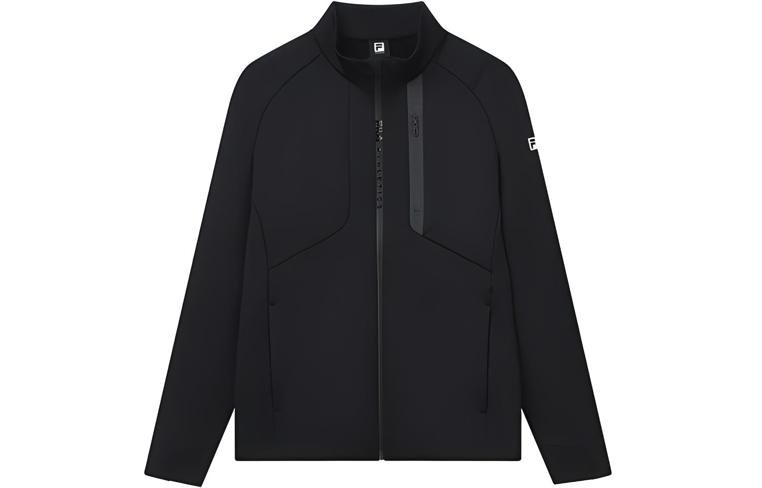 FILA Athletics Black Knit Fleece Breathable Casual Jacket A11M141507F-BK