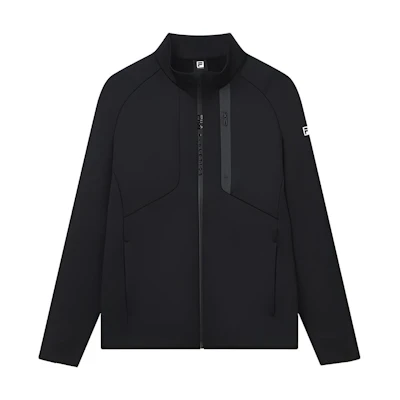 FILA Athletics Black Knit Fleece Breathable Casual Jacket A11M141507F-BK