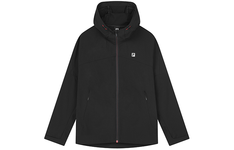 FILA Athletics Black Logo Hooded Woven Sports Jacket A11M131707F-BK 圖 2