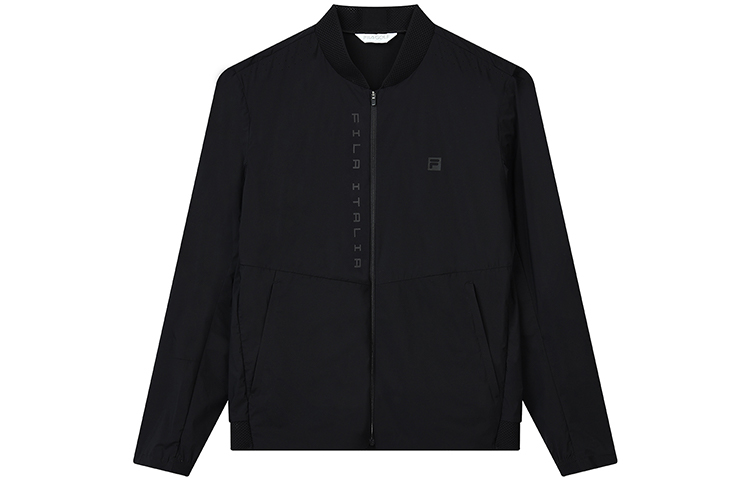 FILA Athletics Black Logo Woven Fit Letter Jacket A11M135704F-BK