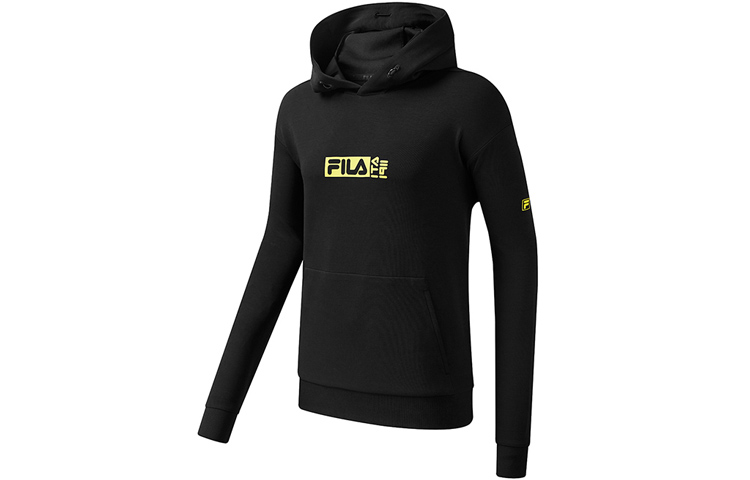 FILA Athletics Black Pullover Sweatshirt with Letter Print A11M014260GBK